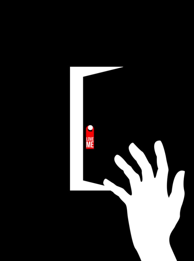 Inspirationsgraphiques-illustrations-le-Sonneur-artiste-Door-Hangers-street-art-geometrie-sonnettes-rouges-Shining-Stanley-Kubrick-affiche-Saul-Bass-04